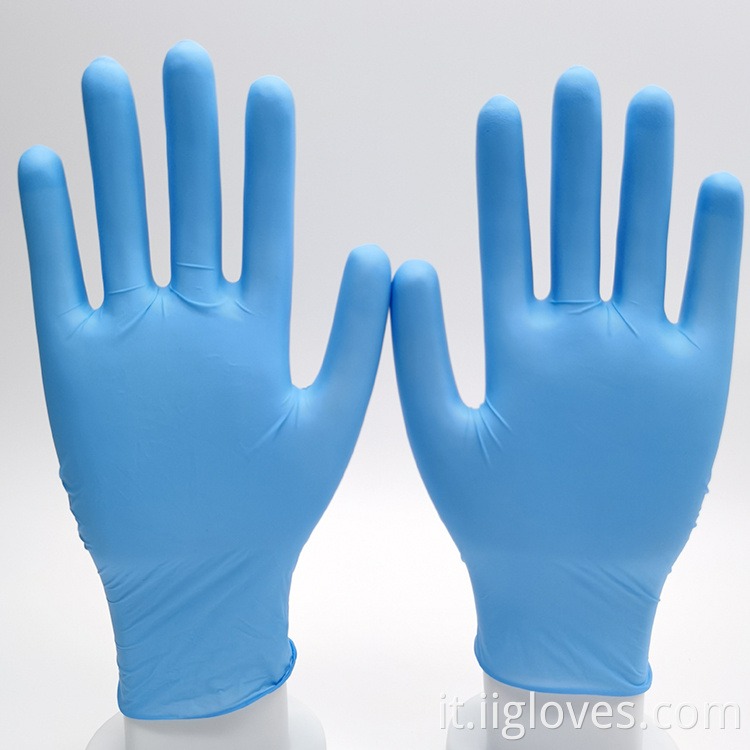 Guanti di nitrile di fornitura di fabbrica Blu guanti sottili da 100 pezzi da cucina solida